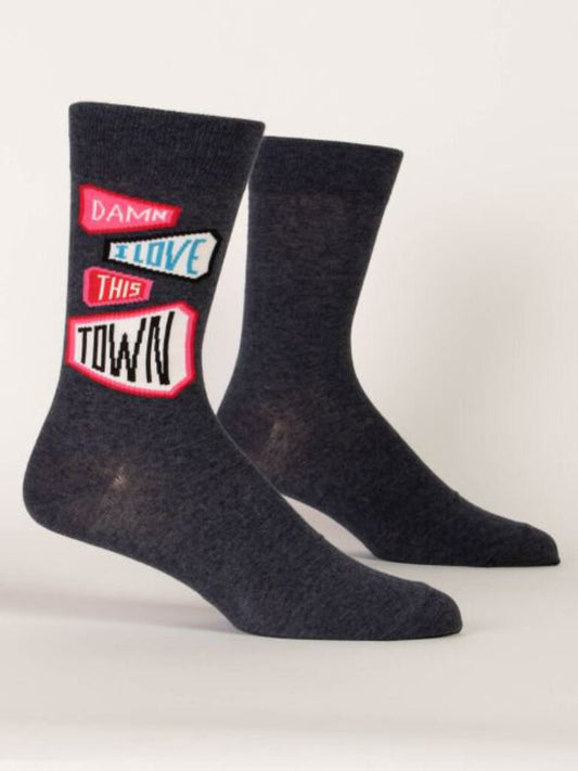 DAMN I LOVE THIS TOWN - MENS SOCKS