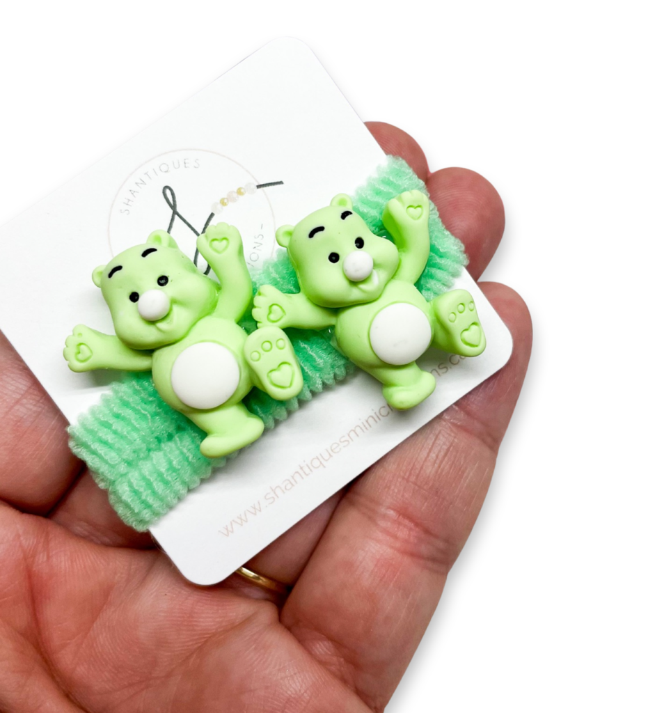 PIGGY TIES - CAREBEAR GREEN