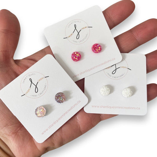 DRUZY/WHITE- EARRINGS