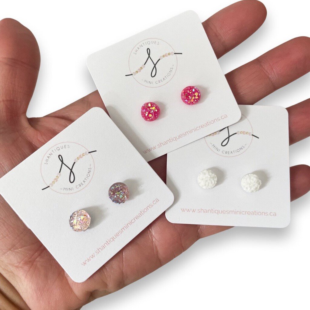 DRUZY/WHITE- EARRINGS