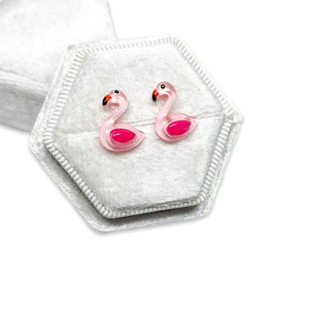 PINK SWAN - CLIP ON EARRINGS