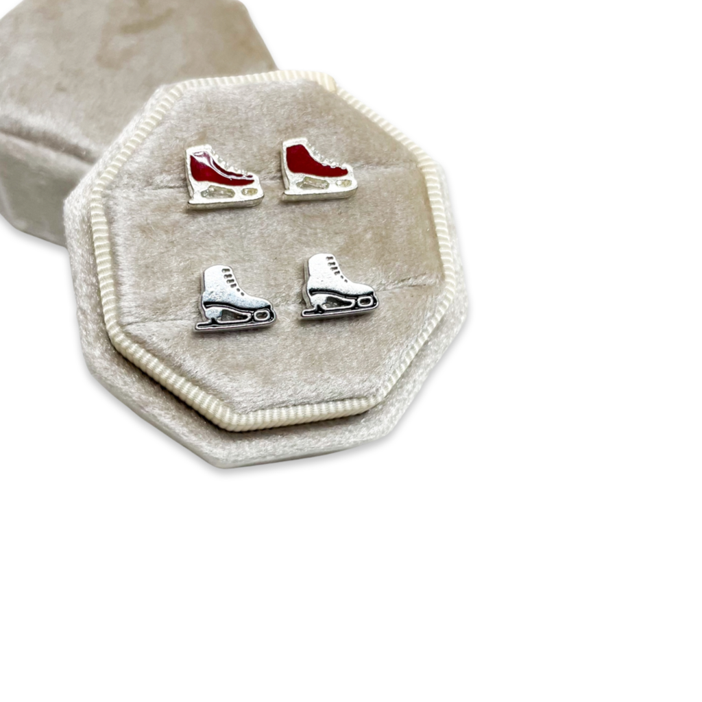 RED SKATES - CLIP ON EARRINGS