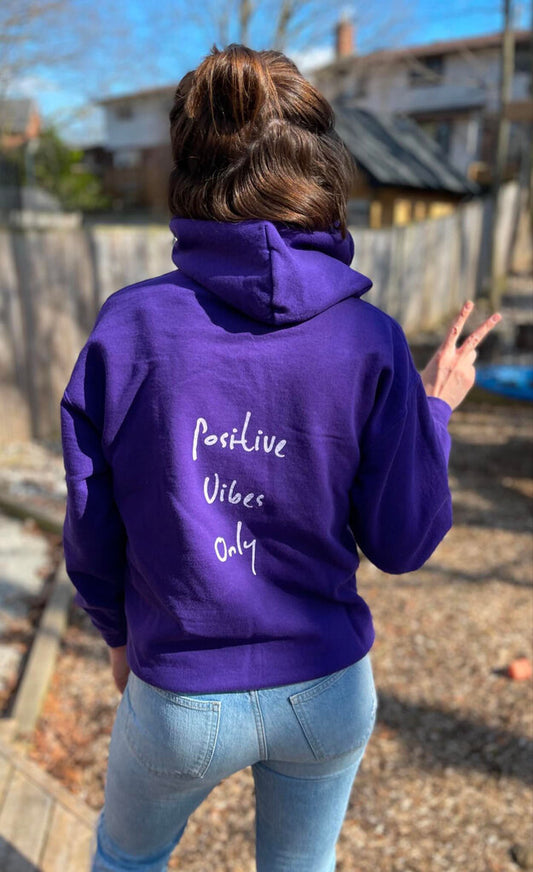 Positive Vibes Only Hoodie - Purple - 3XL