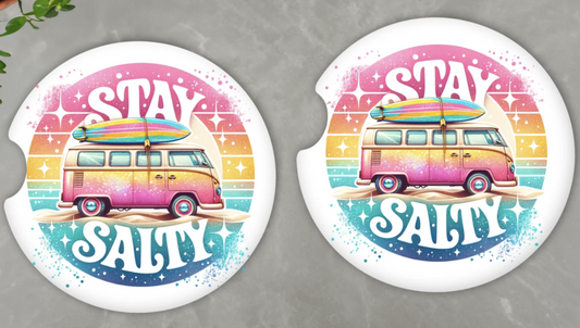 Stay Salty Car Coasters