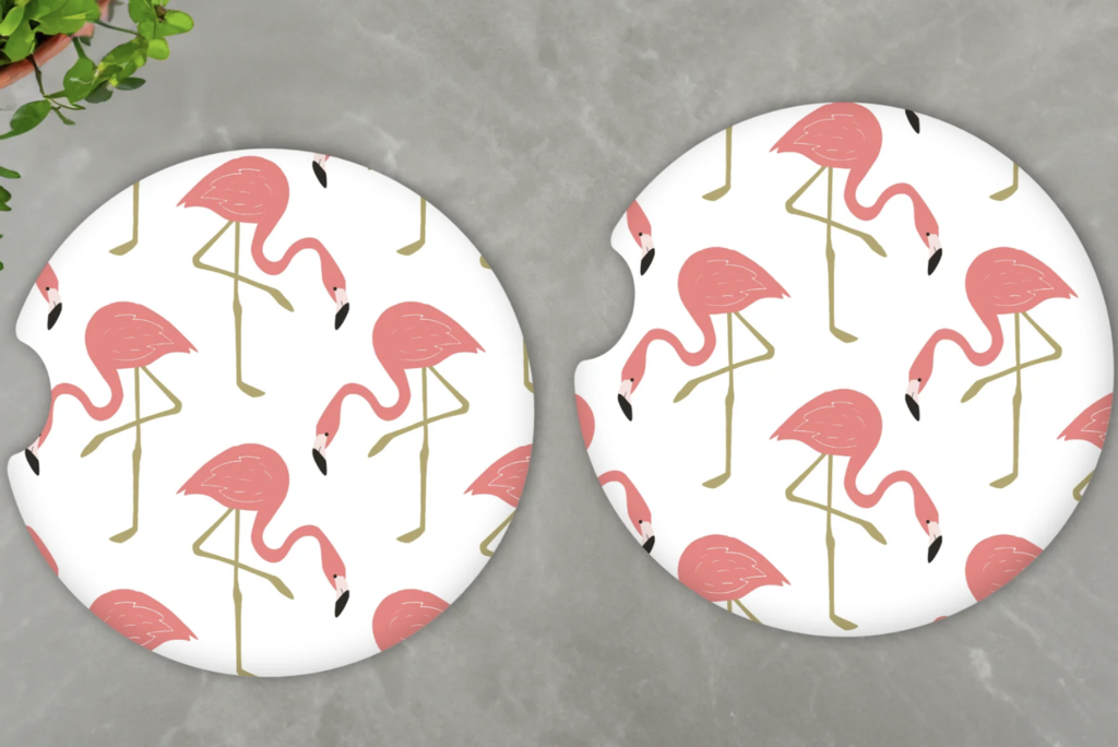 Flamingo Car Coasters