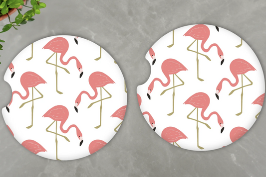 Flamingo Car Coasters