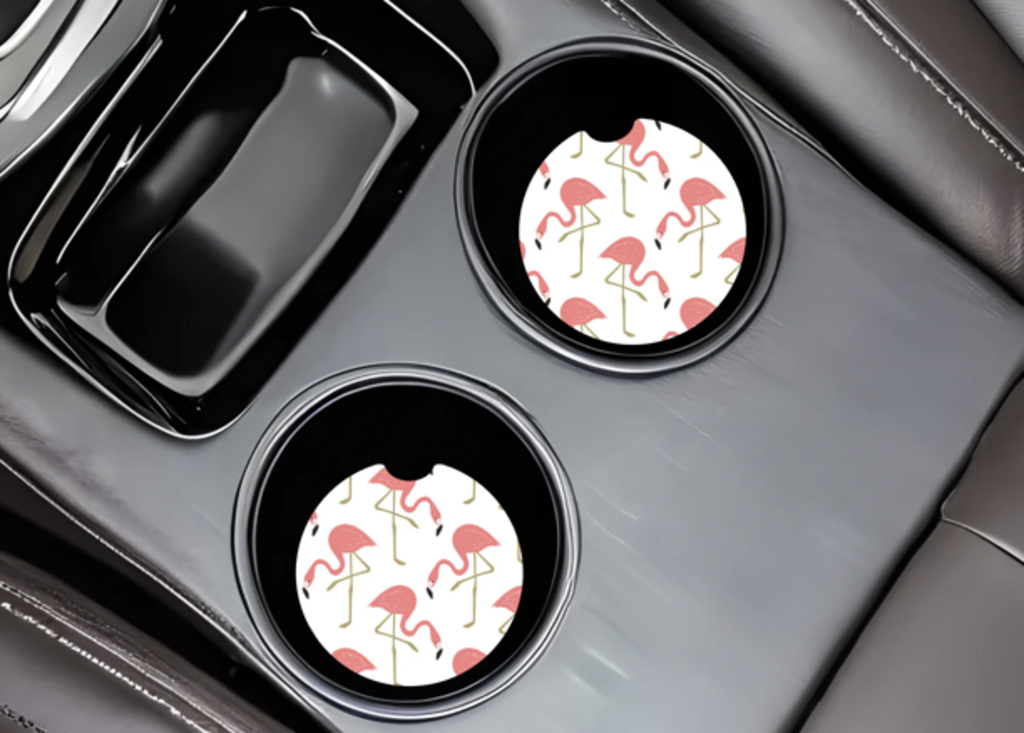 Flamingo Car Coasters