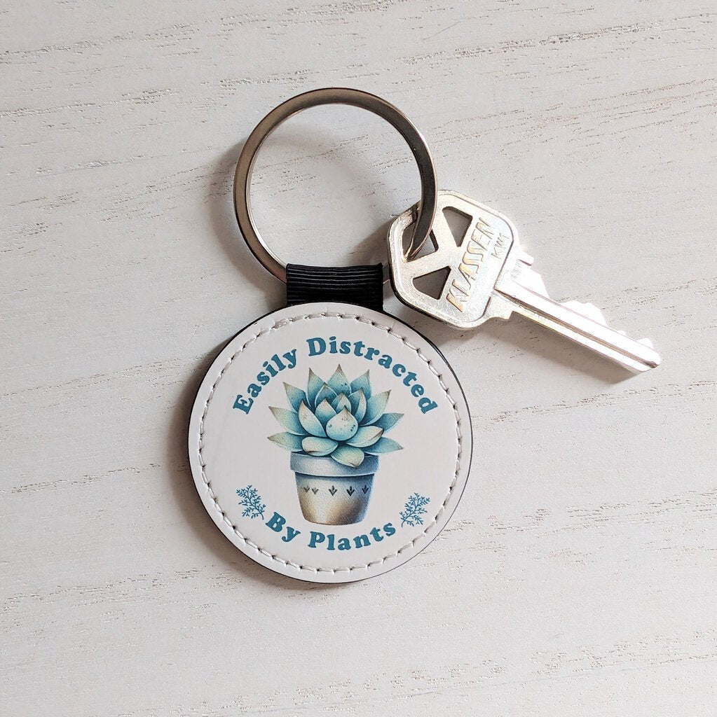 Distracted by Plants Keychain