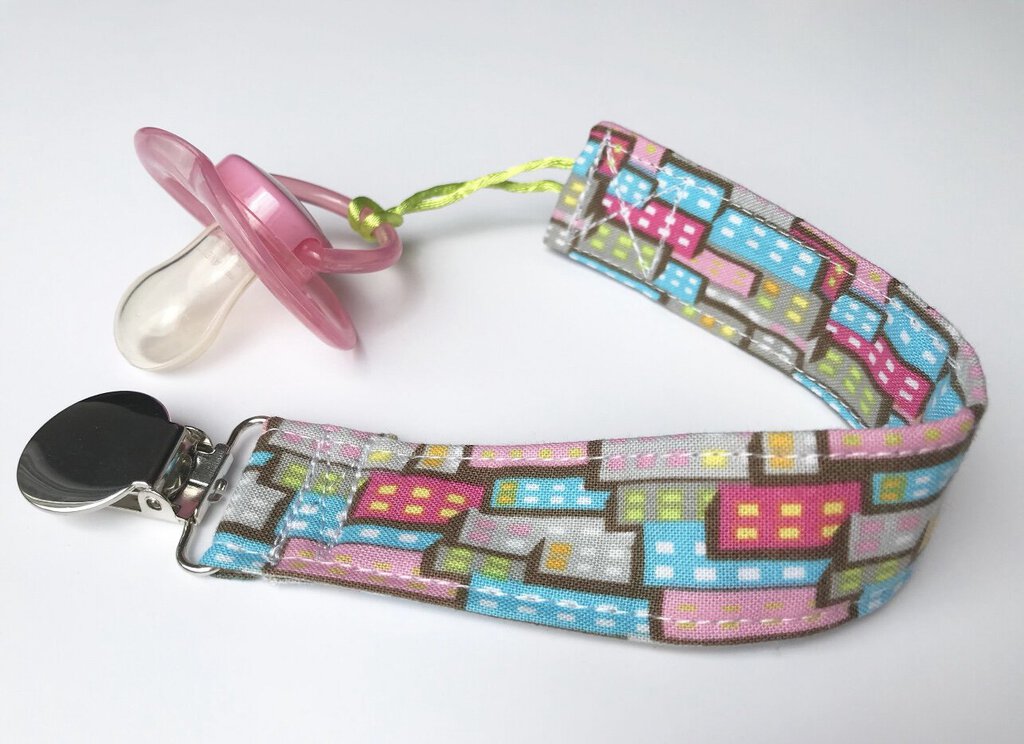 Fabric Pacifier Clip - City Skyline