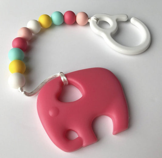 Pink Elephant Stroller Clip