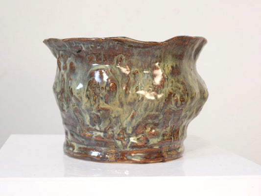 Green and Blue Slump Planter