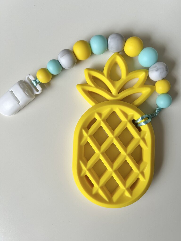 Teether & Clip - Yellow Pineapple