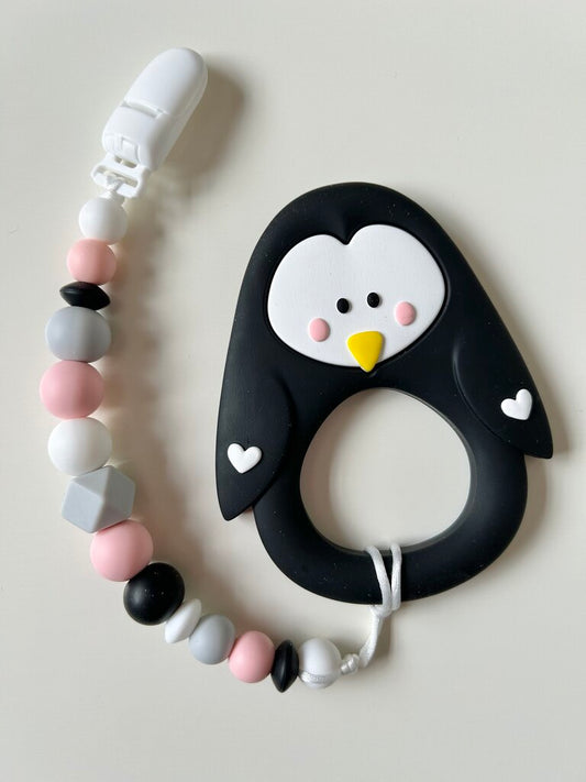 Teether & Clip - Penguin