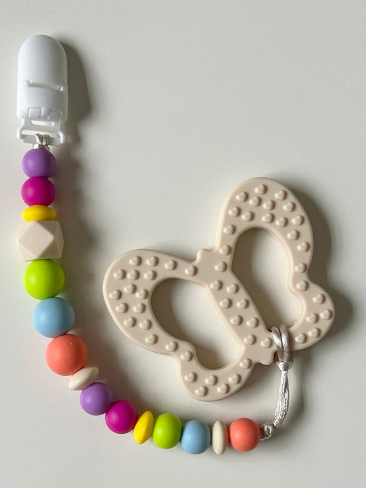 Teether & Clip - Cream Butterfly