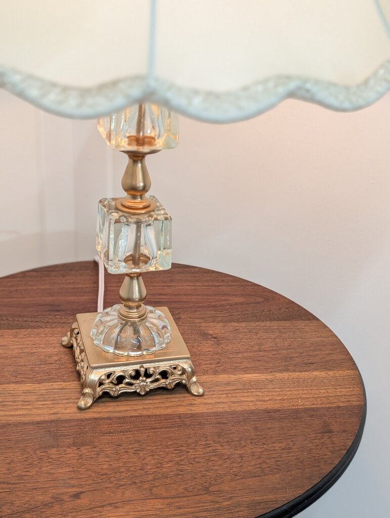 Beautiful , Eclectic Glass/Rose Gold Lamp