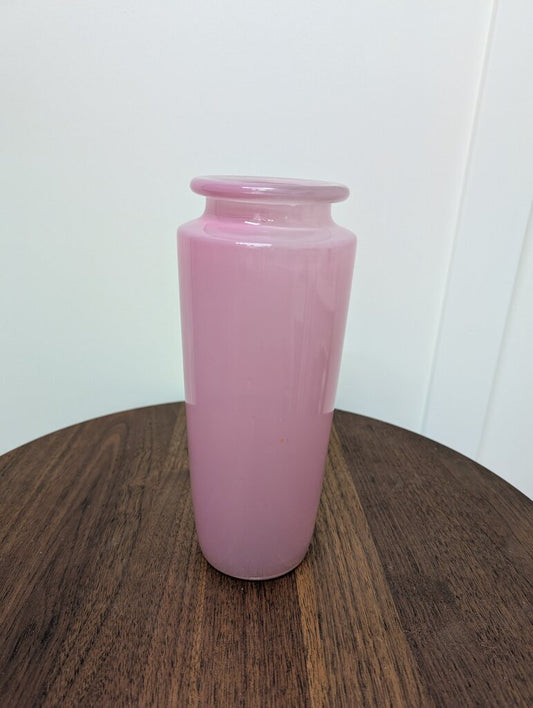 Pink Glass Vase 9" tall