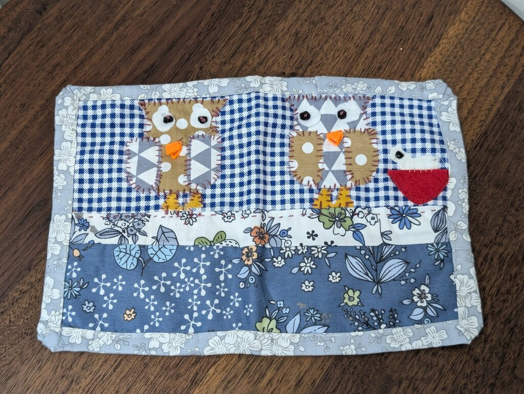 "Owl " Coffee Quilt 7"x10"