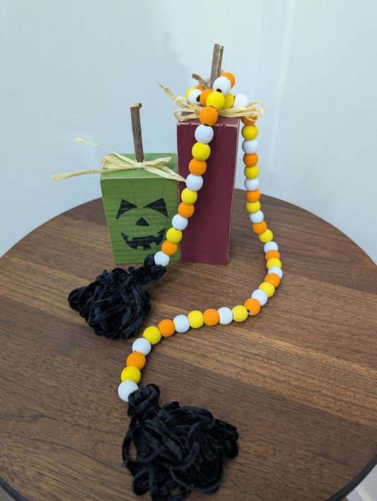 "Candy Corn" Wooden Bead Garland