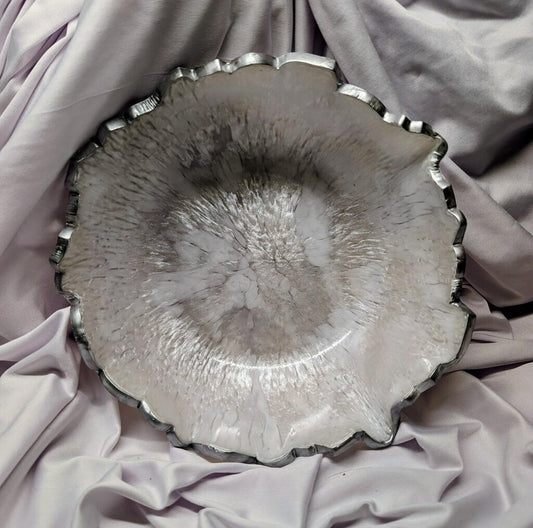 White and Silver Bowl
