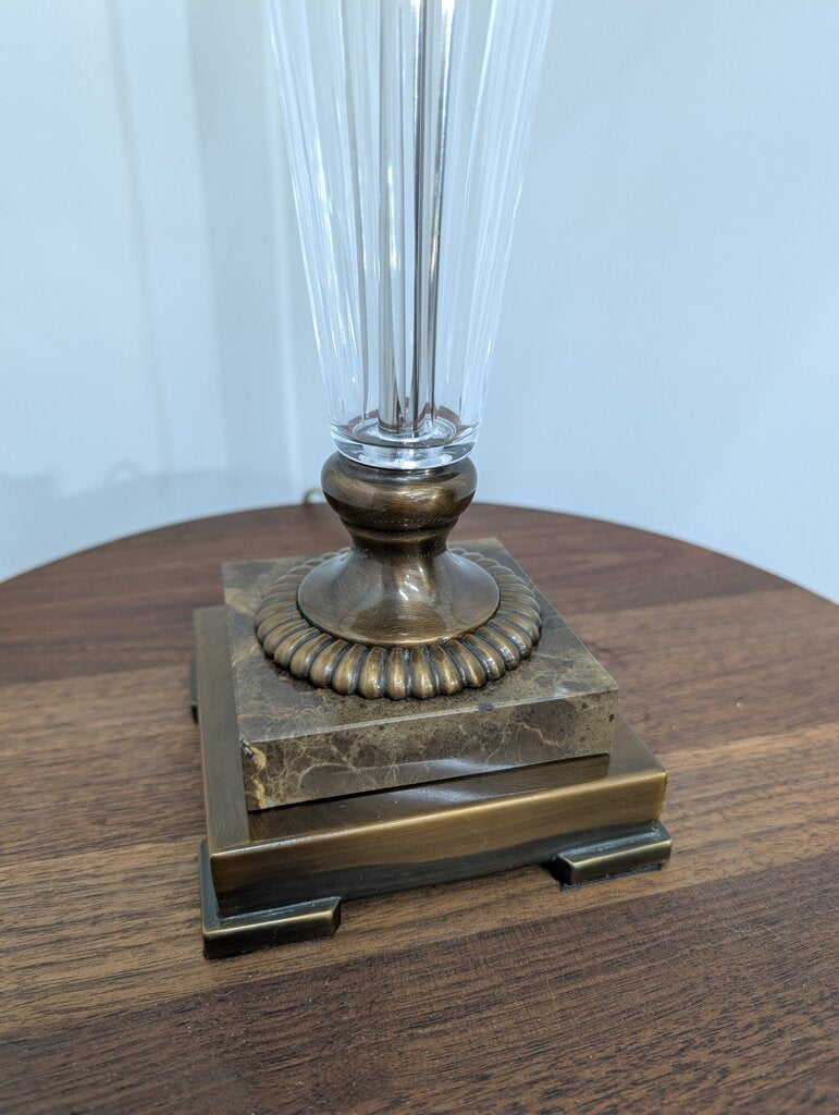 Bombay Company Fine Cut Crystal and Brushed Oiled Bronze with Marble