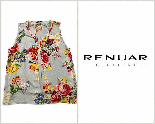 RENUAR Floral Sleeveless Blouse ~ Size Medium