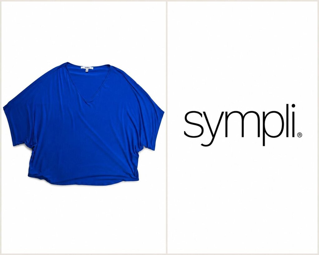 SYMPLI Made in Canada Cobalt Blue Dolman Sleeve Top - Size Large