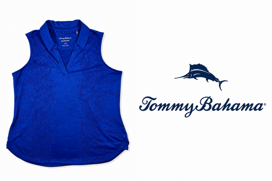 TOMMY BAHAMA IslandZone Sleeveless Performance Golf Polo ~ Size Large