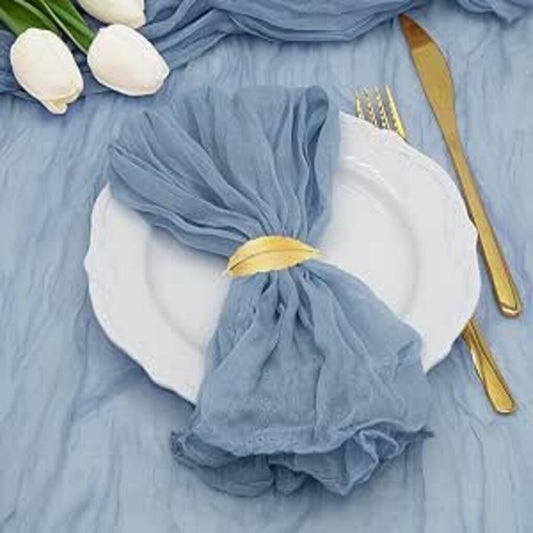S/8 BLUE CHEESECLOTH SERVIETTES