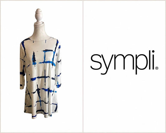 SYMPLI Canada Abstract Print Tunic Dress ~ Size 8 ~ Made in Canada