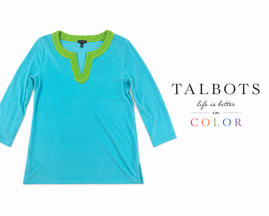 TALBOTS Terry Cloth Tunic Top ~ Size Small