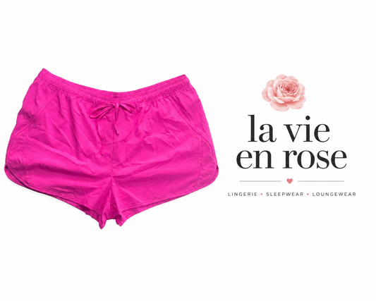 LA VIE EN ROSE Aqua Neon Pink Shorts ~ XL