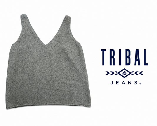 TRIBAL Marled Knit Tank Top ~ Large
