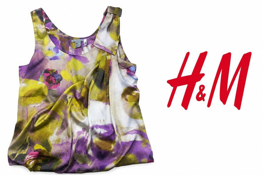 H&M Watercolor Floral Sleeveless Blouse ~ Size 12