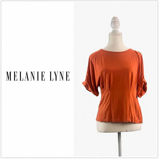 MELANIE LYNE Soft Knit Roll Sleeve Top ~ Medium