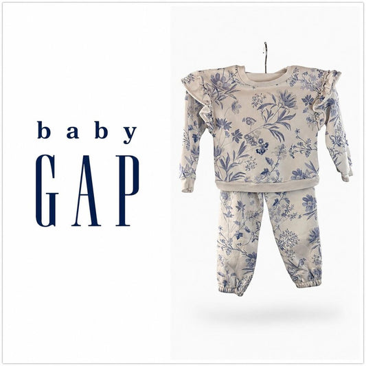 BABY GAP Floral Sweatshirt & Jogger Set - Girls Size 4 Years