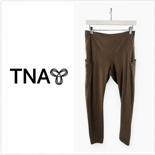 TNA TnAction High-Rise Pocket Leggings - Brown - Size Large