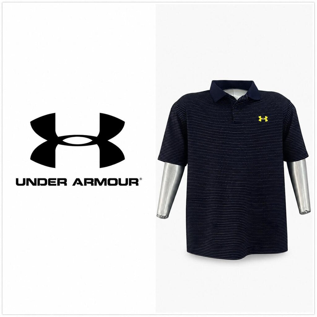 UNDER ARMOUR Men's Performance Striped Polo Golf Shirt - XL