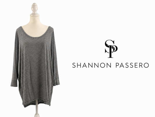 SHANNON PASSERO Black & White Striped Oversized Tunic - XL (2)