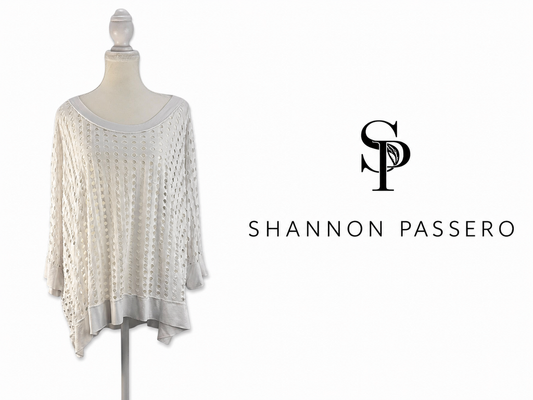 SHANNON PASSERO White Open-Knit Eyelet Tunic - Large