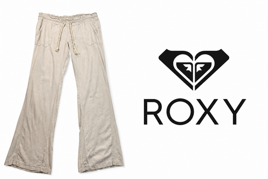 ROXY Women's Linen Blend Drawstring Pants ~ Large