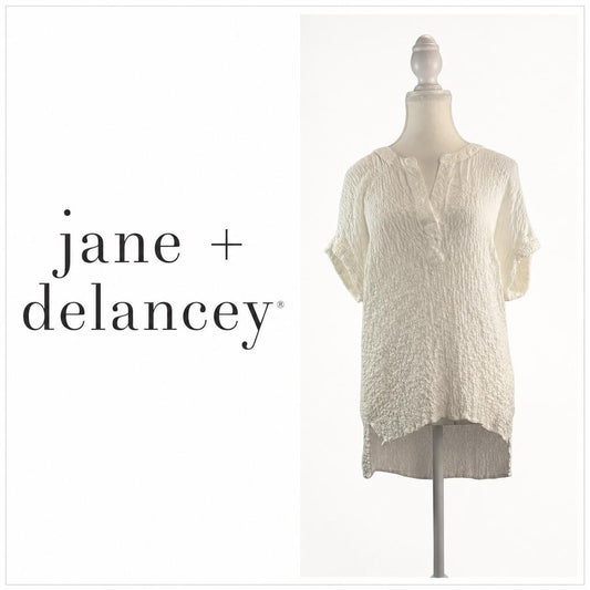 JANE + DELANANCEY Crinkle Tunic Blouse - Large