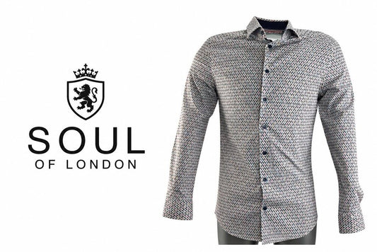 SOUL OF LONDON Men's Long Sleeve Button-Up Shirt ~ Large