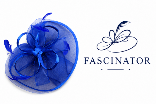 oyal Blue Mesh Fascinator Hat