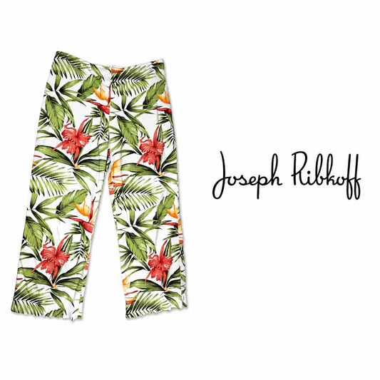 JOSEPH RIBKOFF Tropical Floral Pants Women's Size 4 Made in Canada