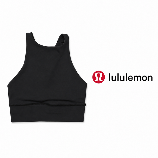LULULEMON High Neck Longline Sports Bra Black Size 2