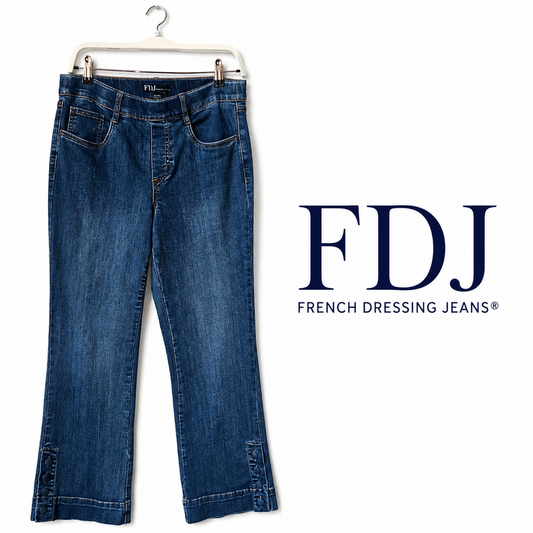 FDJ French Dressing Jeans Women's Straight Leg Jeans with Button Hem - Size 8