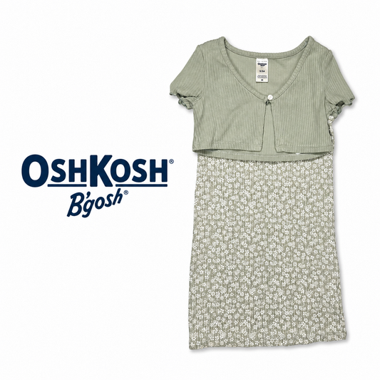 OSH KOSH Girls Green Dress with Sweater - Size 5/5A