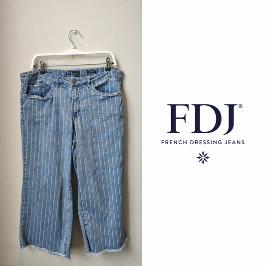 FDJ French Dressing Jeans Olivia Pinstripe Crop Jeans Size 14