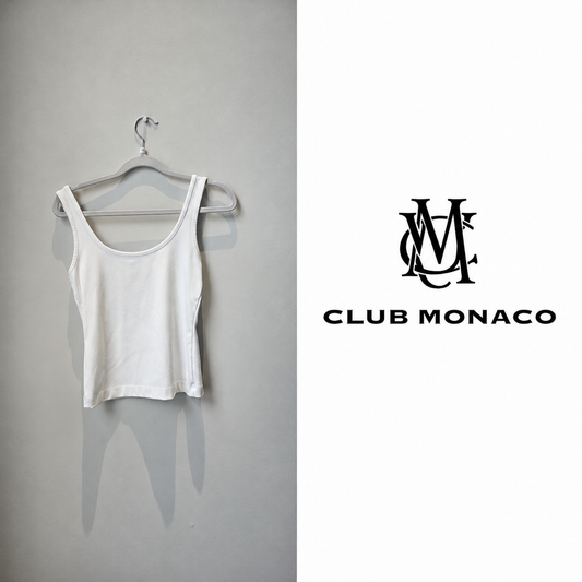 CLUB MONACO White Stretch Tank Top ~ XS