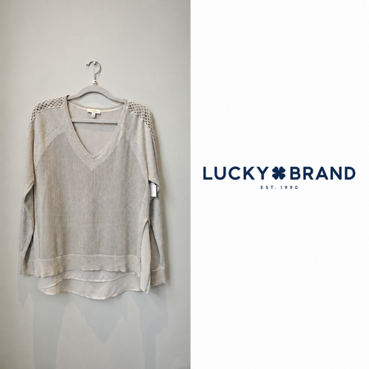 LUCKY BRAND Metallic Layered Knit Sweater ~ Medium